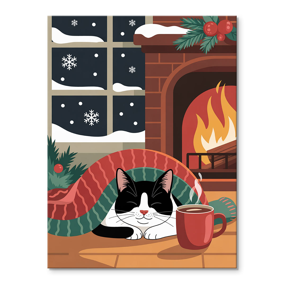Fireside Cat | Mini Paint by Numbers Kit – Wander Painting