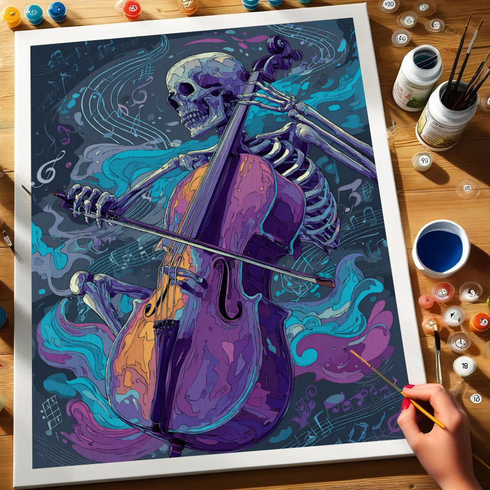 Skeleton on Cello | Paint by Numbers Kit