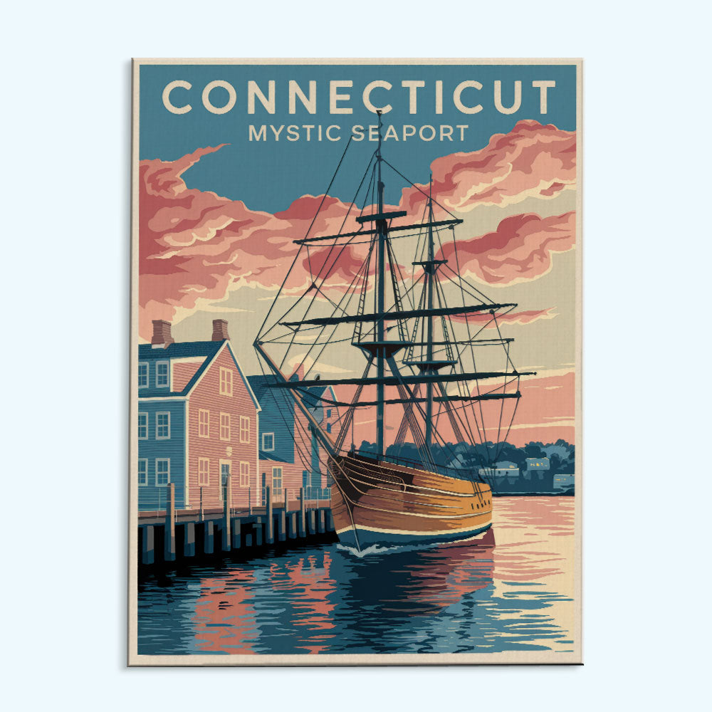 Connecticut - Mystic Seaport | Paint by Numbers Kit – Wander Painting
