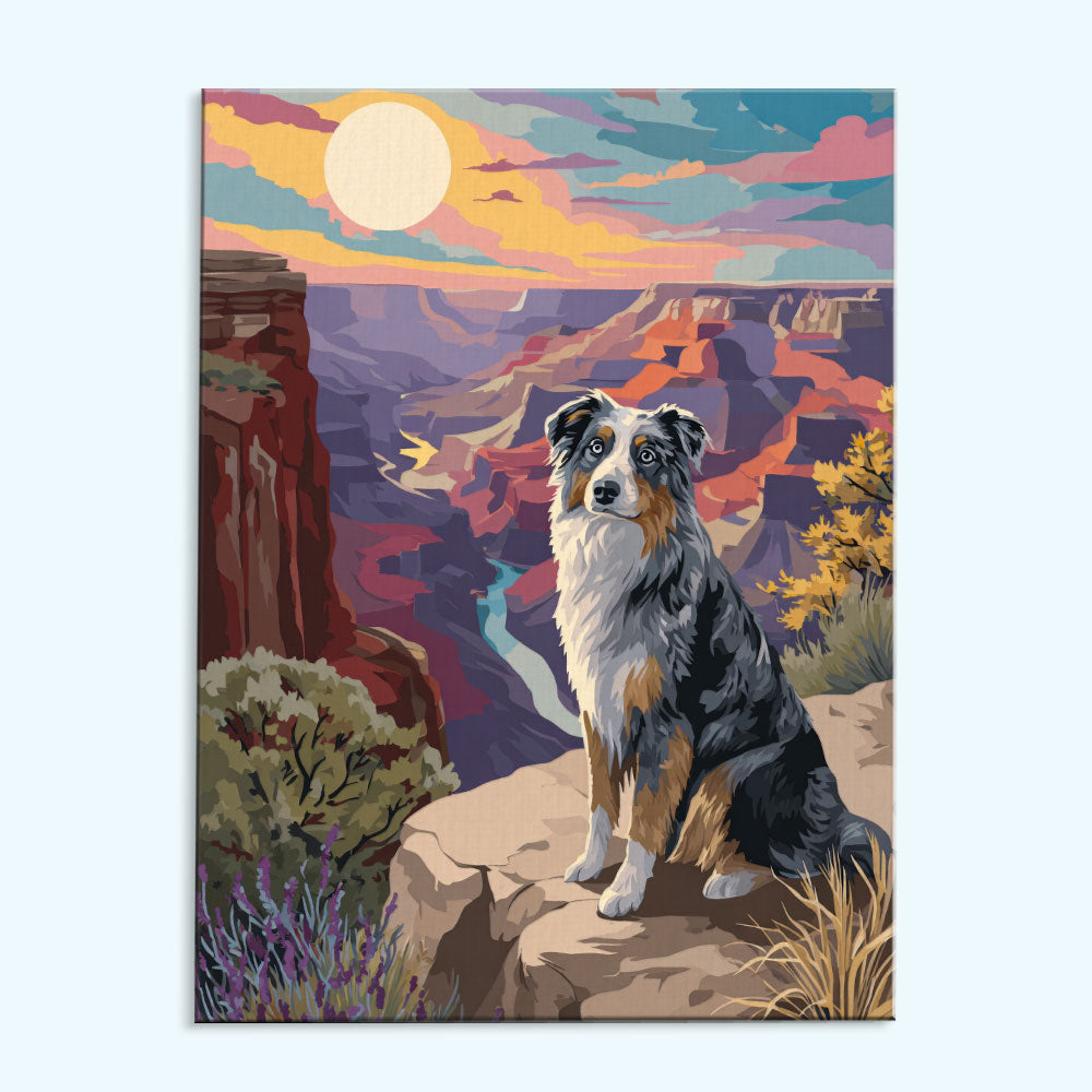 ワンダーランドウォーズ キャンバスアート Grand Canyon NP - Australian Shepherd | Paint by Numbers Kit