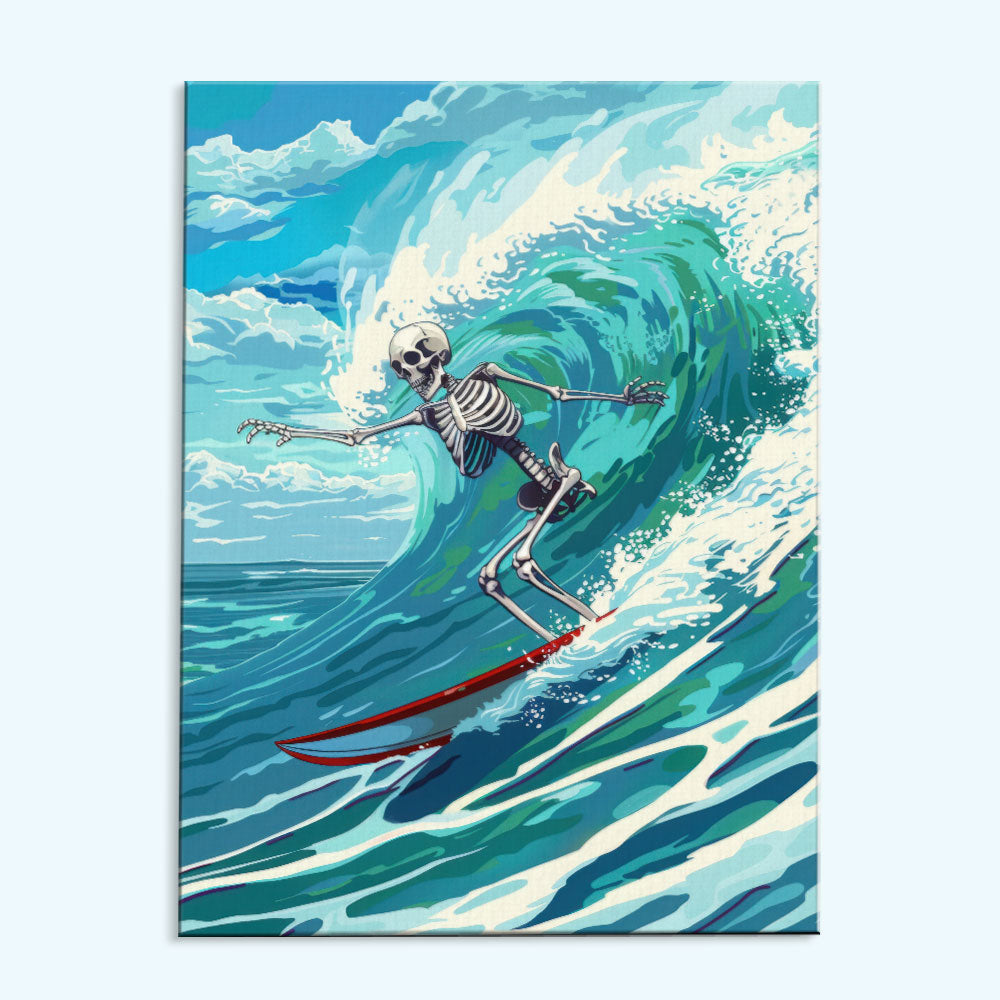 Skeleton Surfer | Paint by Numbers Kit – Wander Painting