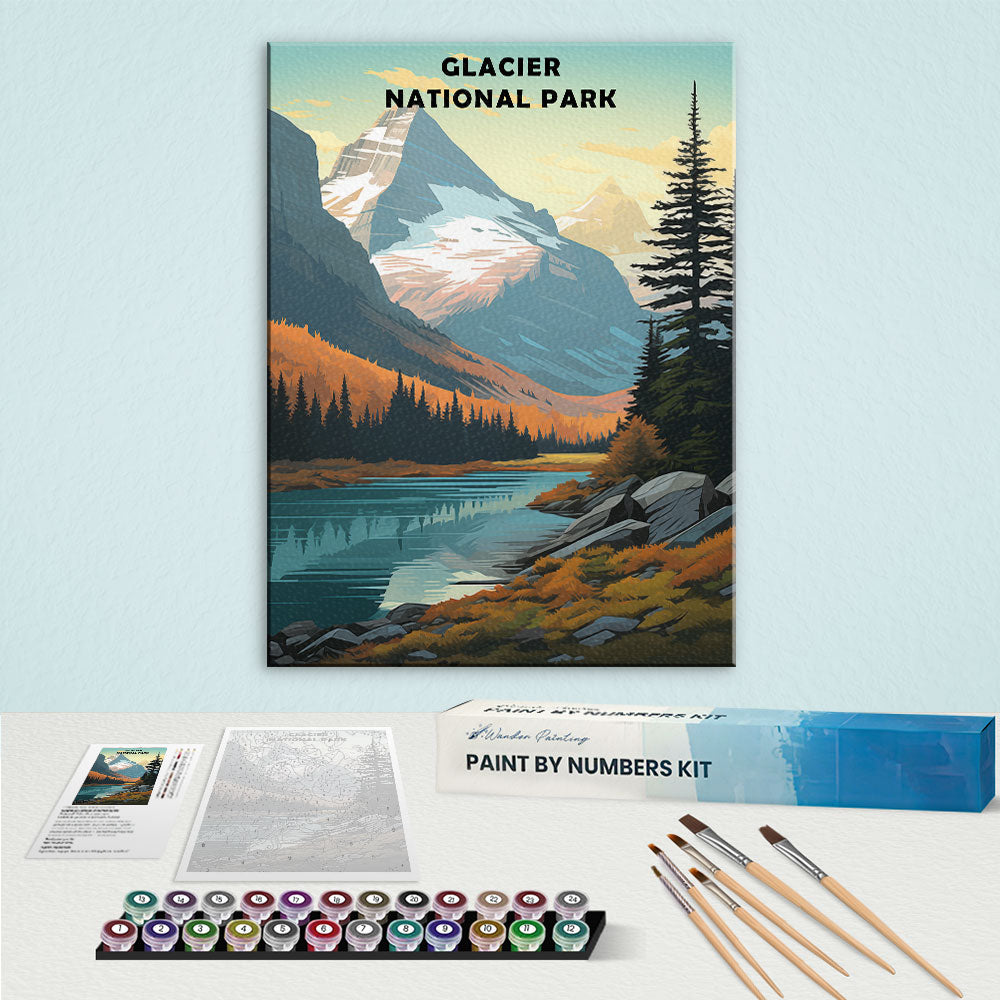 Glacier National Park Paint by Numbers Kit Wander Painting