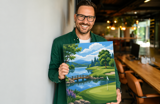 When Passion in Golf Course Meets Painting Art - Golf and Paint By Numbers