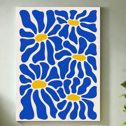 Cobalt Daisies | Mini Paint by Numbers Kit