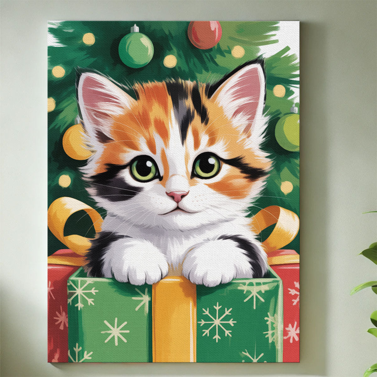 Christmas Kitten Surprise | Mini Paint by Numbers Kit