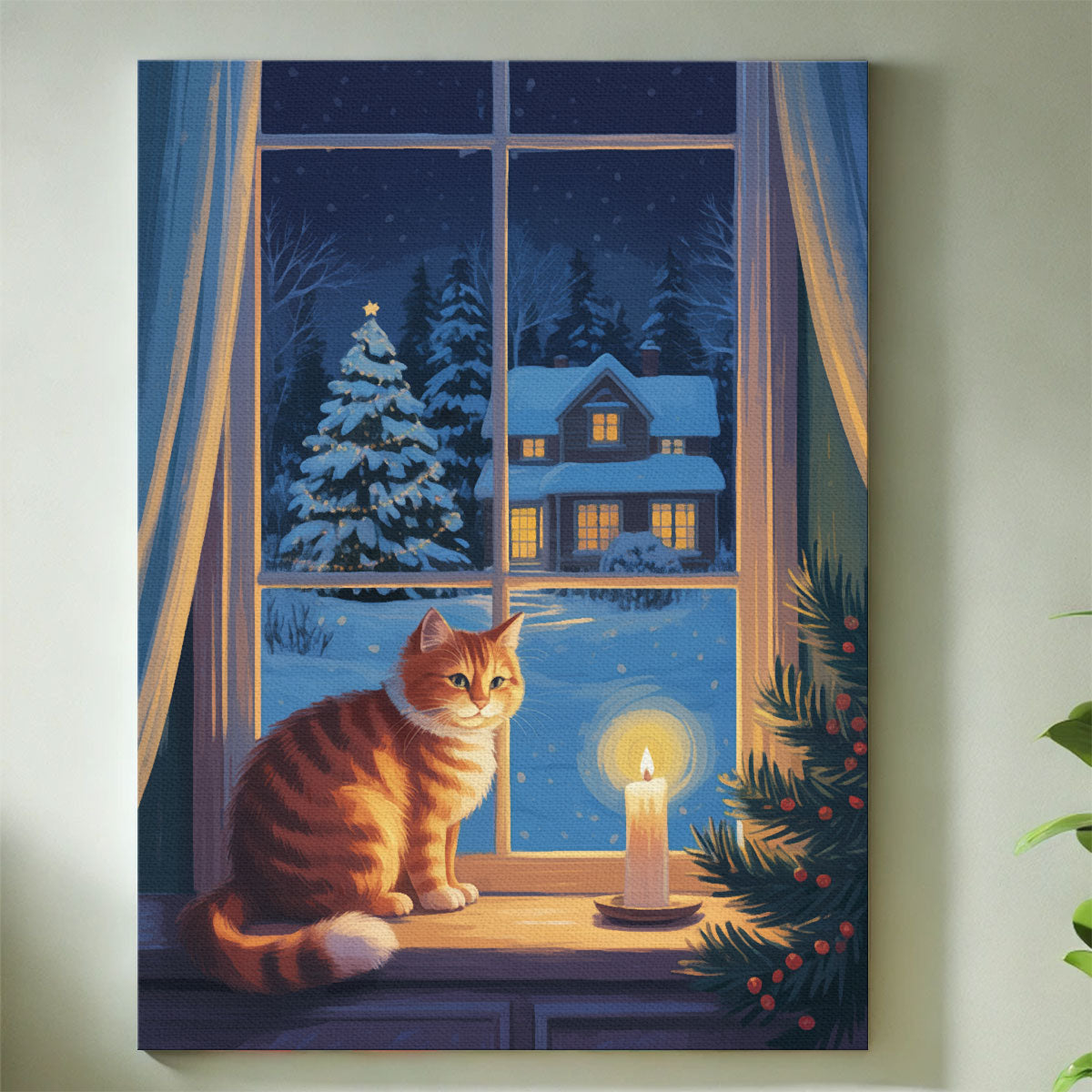 Winter Window Cat | Mini Paint by Numbers Kit