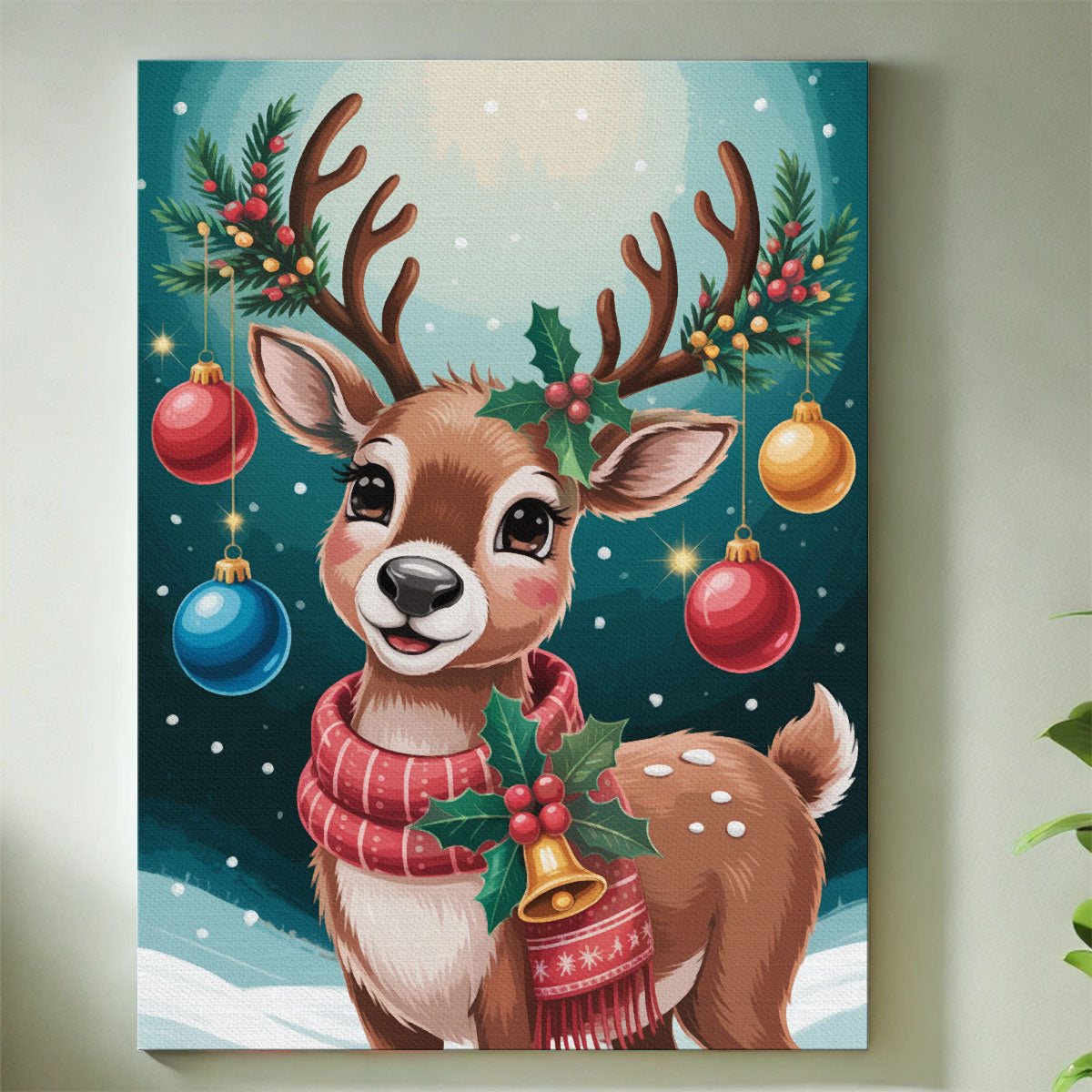 Festive Reindeer  | Mini Paint by Numbers Kit