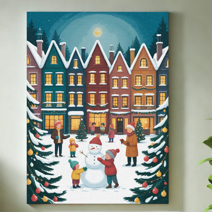 Cozy Winter Town Square | Mini Paint by Numbers Kit