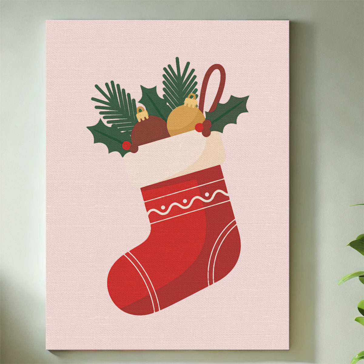 Red Stocking | Mini Paint by Numbers Kit