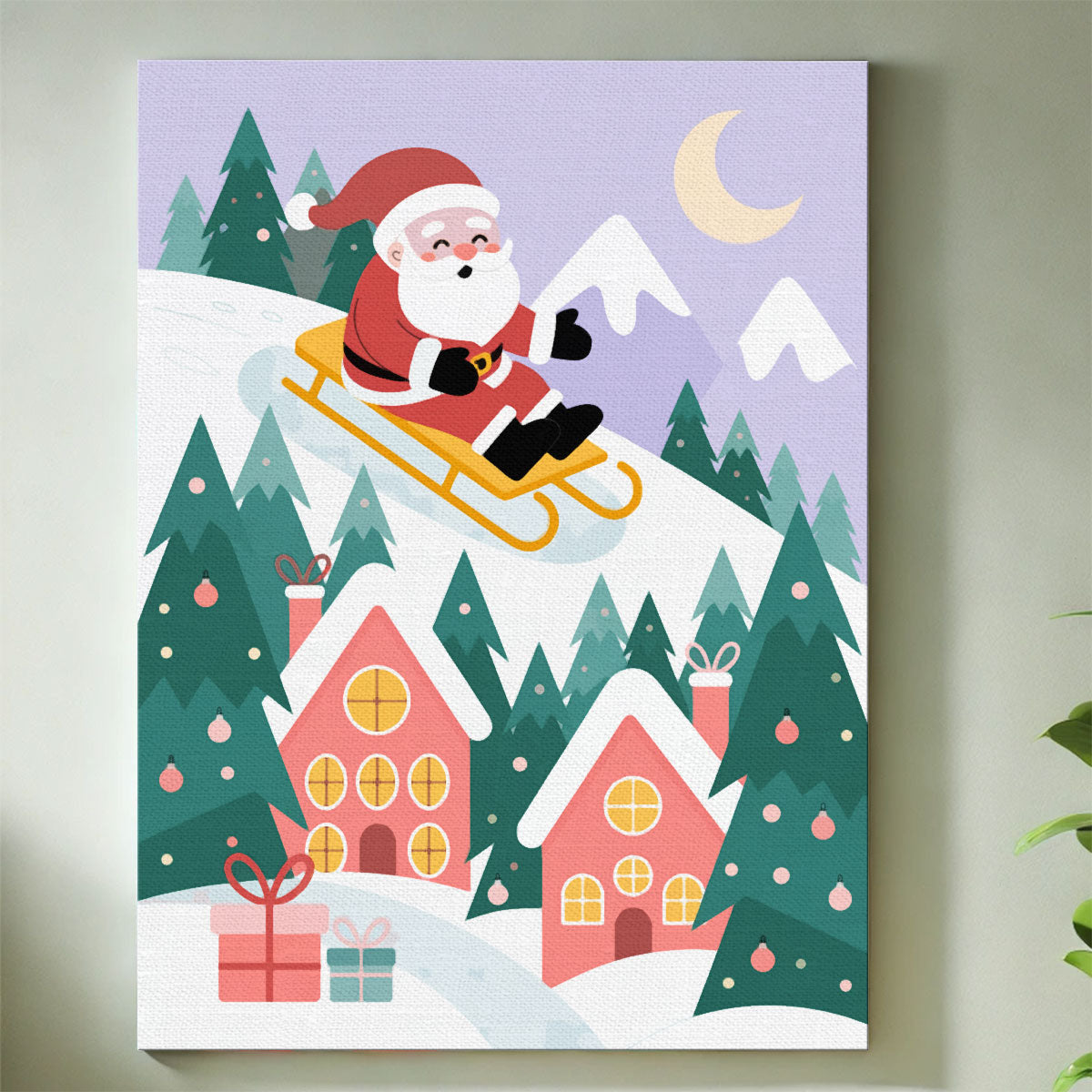 Downhill Santa Ride | Mini Paint by Numbers Kit