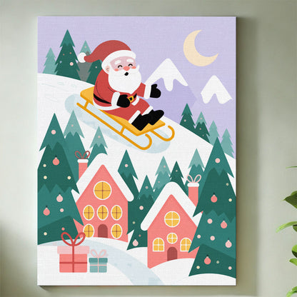 Downhill Santa Ride | Mini Paint by Numbers Kit