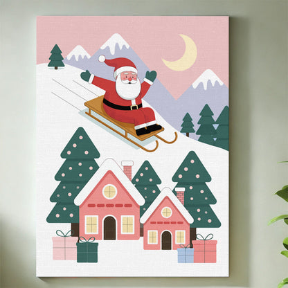 Santa Sledding | Mini Paint by Numbers Kit