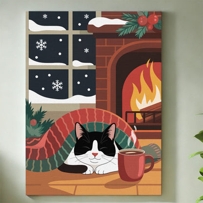 Fireside Cat | Mini Paint by Numbers Kit