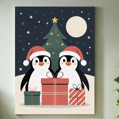 Holiday Penguin Presents | Mini Paint by Numbers Kit