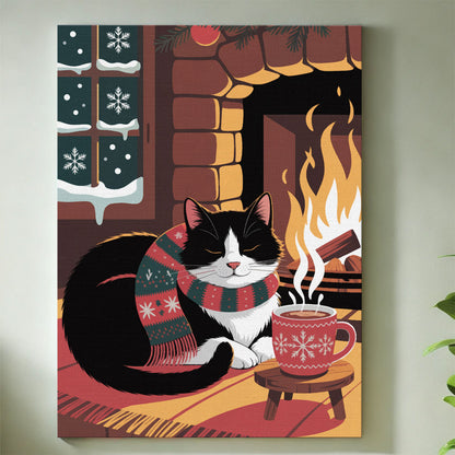 Sleepy Cat | Mini Paint by Numbers Kit