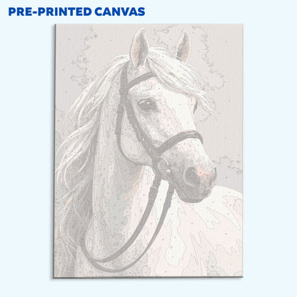 Silent White Horse| Paint by Numbers Kit