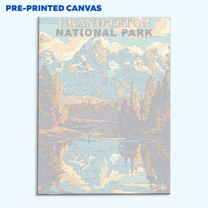 Grand Teton National Park Vintage | Paint by Numbers Kit