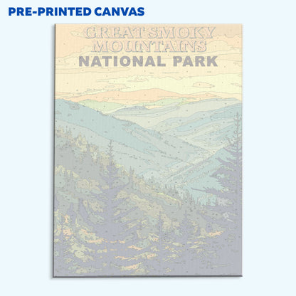 Great Smoky Mountains National Park Vintage | Paint by Numbers Kit