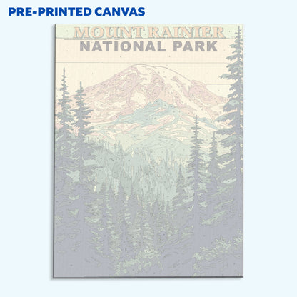 Mount Rainier Park Vintage | Paint by Numbers Kit