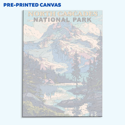 North Cascades National Park Vintage | Paint by Numbers Kit