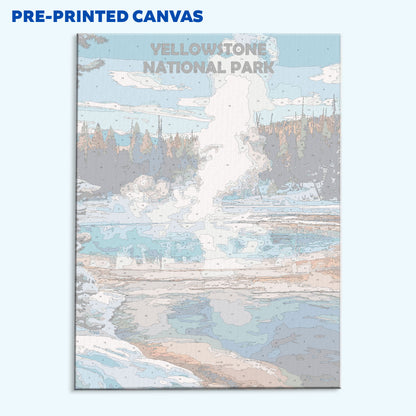 Yellowstone-Nationalpark im Winter | Malen nach Zahlen-Set