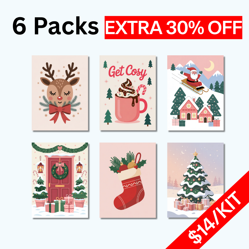 Set 6 Pinky Christmas | Mini Paint by Numbers Kit