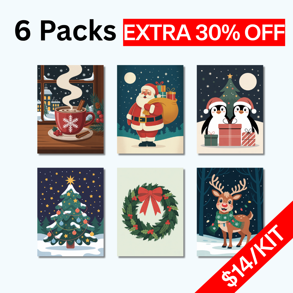 Set 6 Winter Holiday | Mini Paint by Numbers Kit