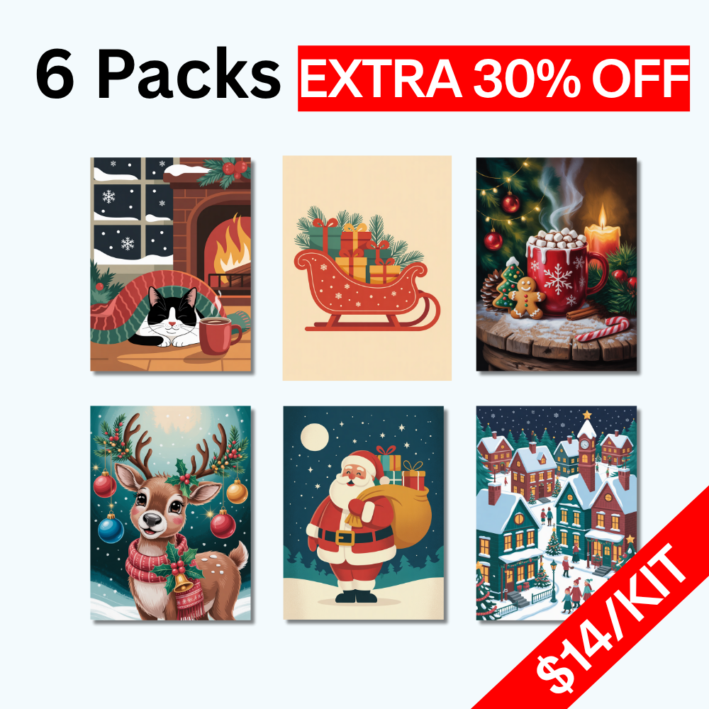 Set 6 Cozy Christmas | Mini Paint by Numbers Kit