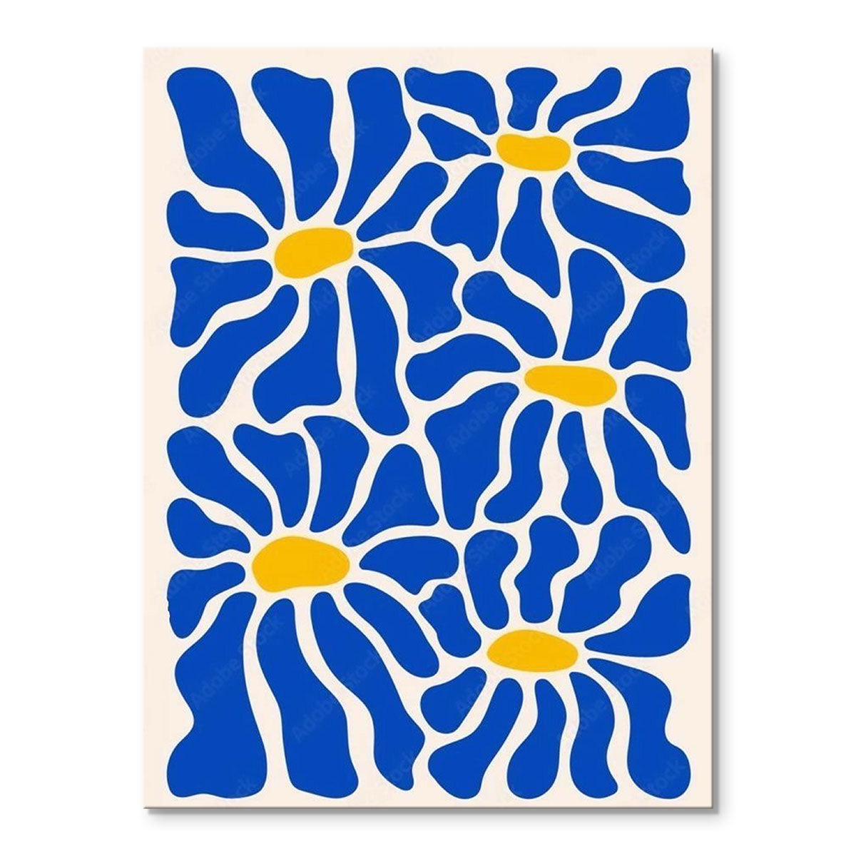 Cobalt Daisies | Mini Paint by Numbers Kit