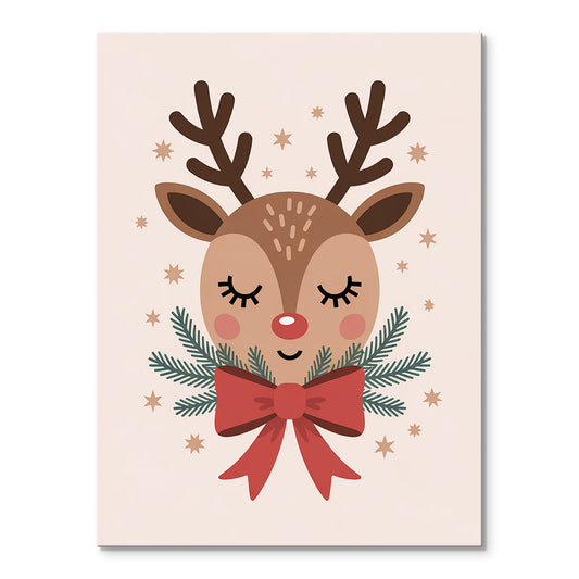 Cute Reindeer Head | Mini Paint by Numbers Kit