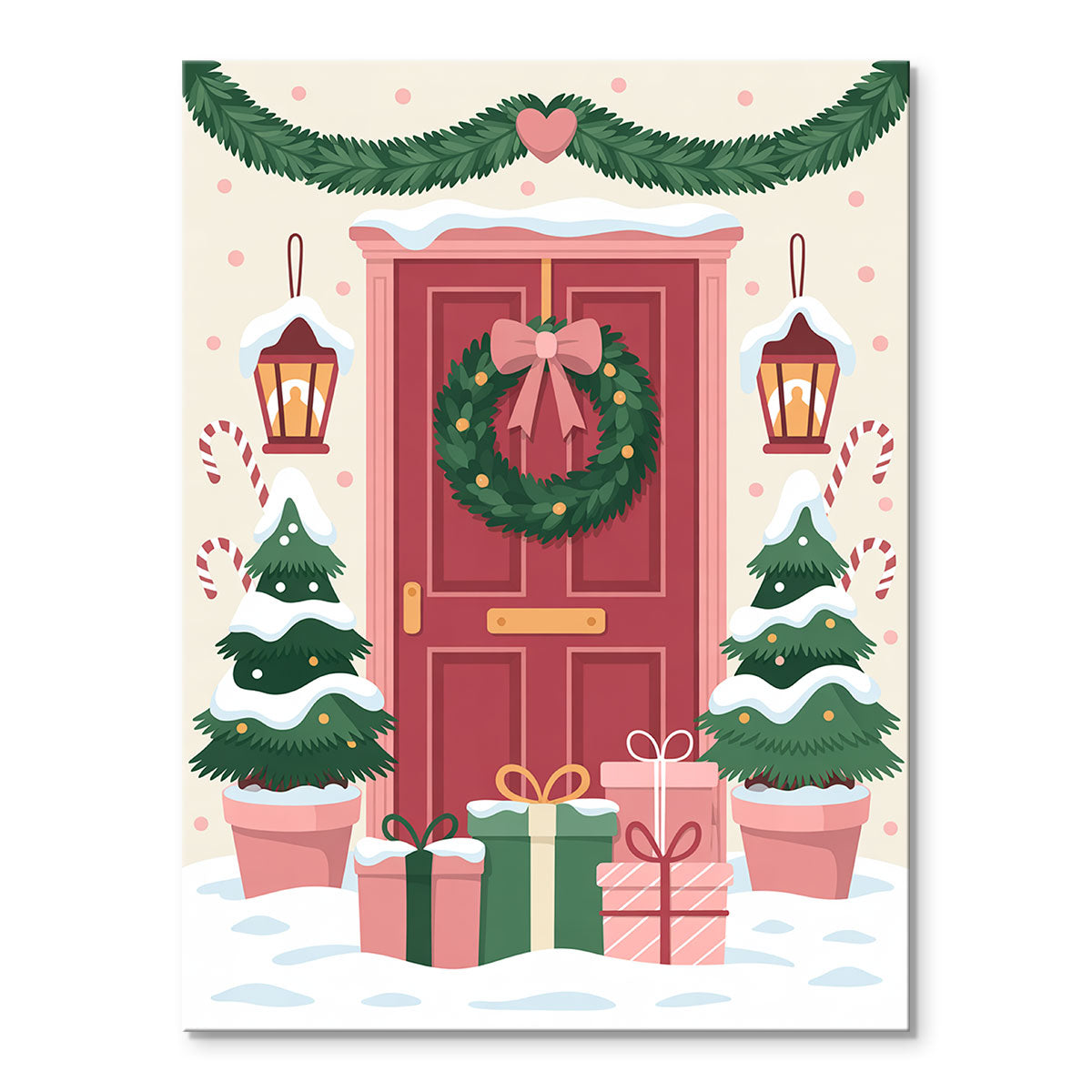 Holiday Door | Mini Paint by Numbers Kit