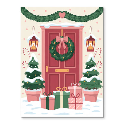 Holiday Door | Mini Paint by Numbers Kit