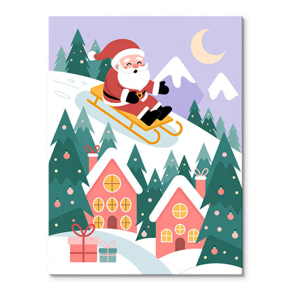 Downhill Santa Ride | Mini Paint by Numbers Kit