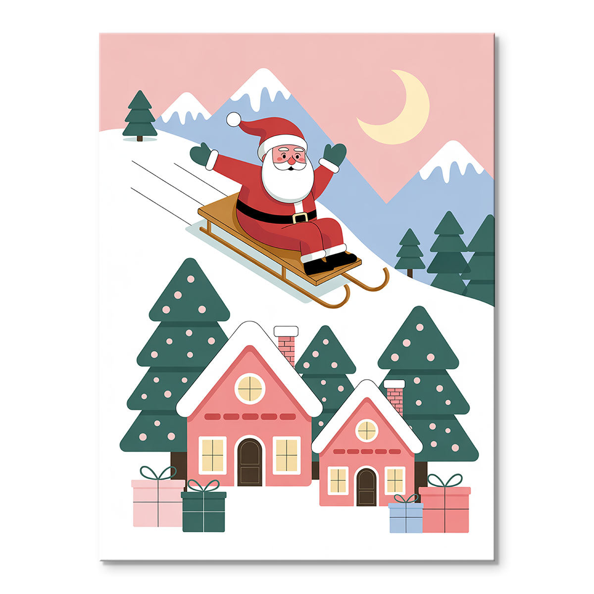 Santa Sledding | Mini Paint by Numbers Kit
