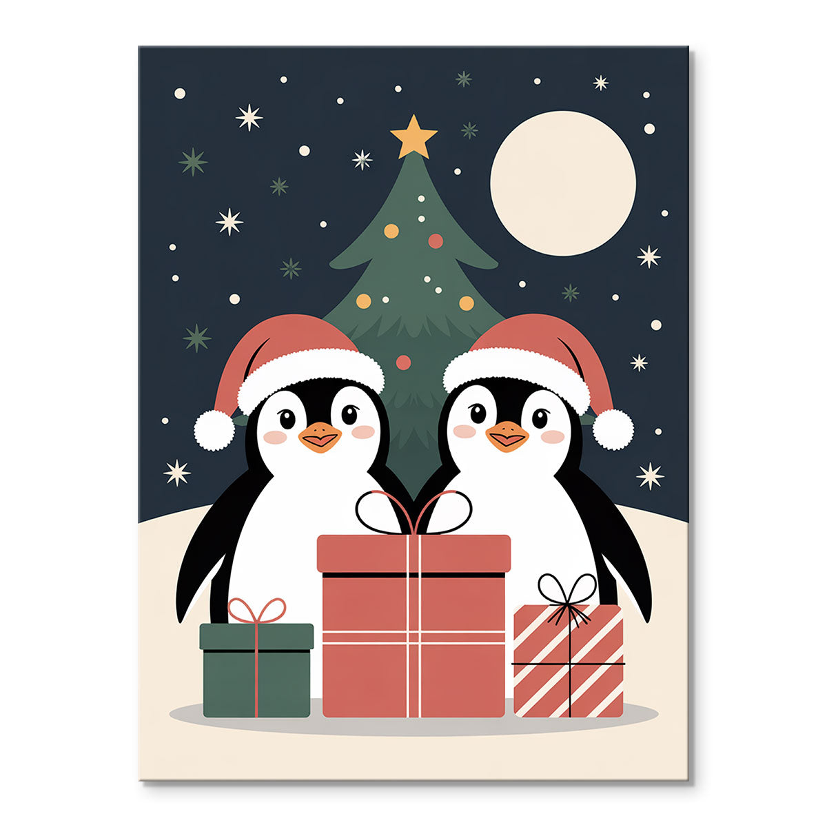 Holiday Penguin Presents | Mini Paint by Numbers Kit