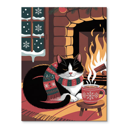 Sleepy Cat | Mini Paint by Numbers Kit