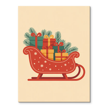 Red Sleigh with Gifts | Mini Paint by Numbers Kit