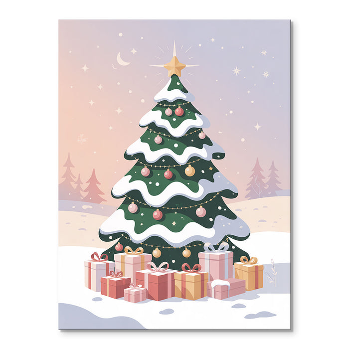 Pinky Snowy Christmas Tree