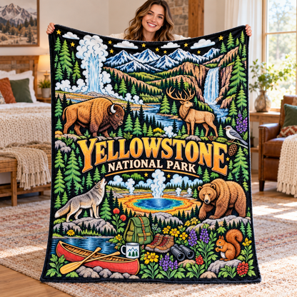 Yellowstone National Park Coloring Blanket