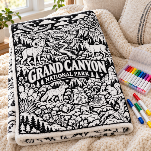 Grand Canyon National Park Coloring Blanket