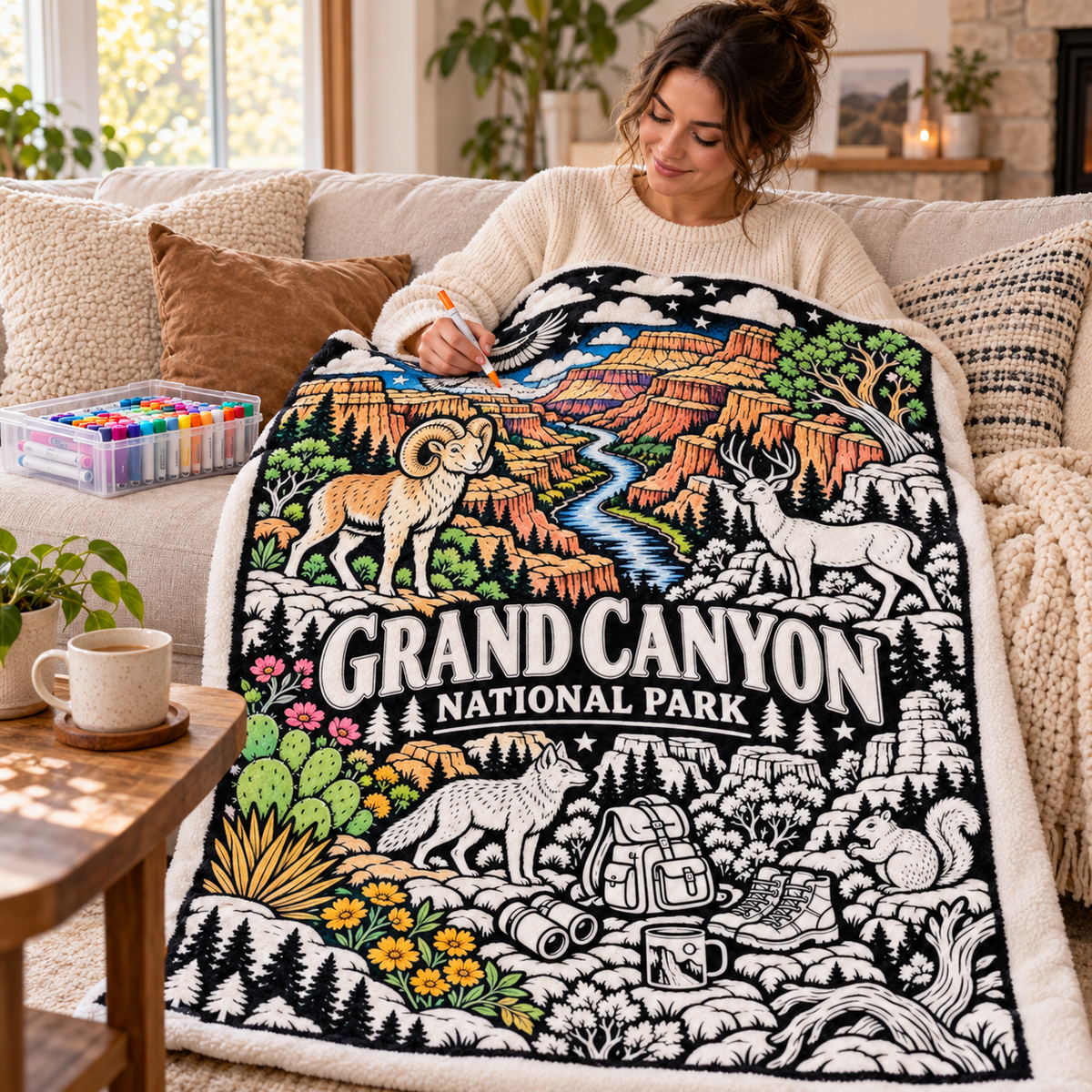 Grand Canyon National Park Coloring Blanket