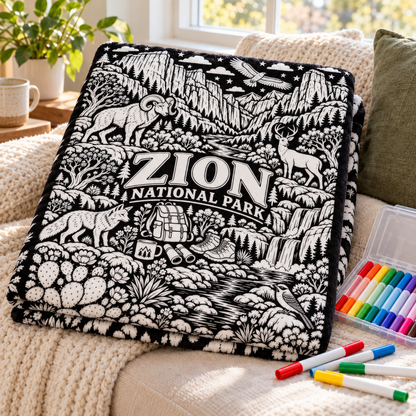 Zion National Park Coloring Blanket