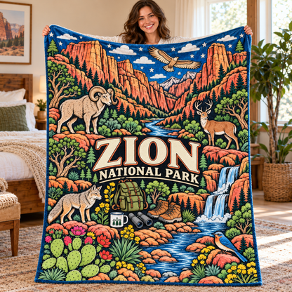 Zion National Park Coloring Blanket