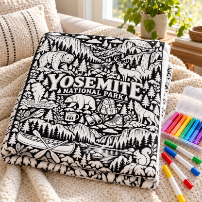 Yosemite National Park Coloring Blanket