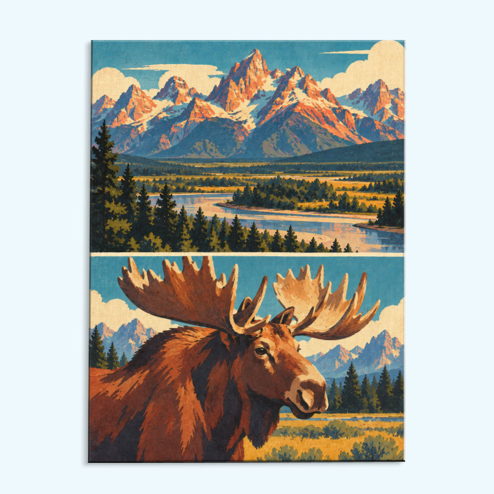 Grand Teton National Park - 2 Panel - Limited Drop | Paint by Numbers Kit