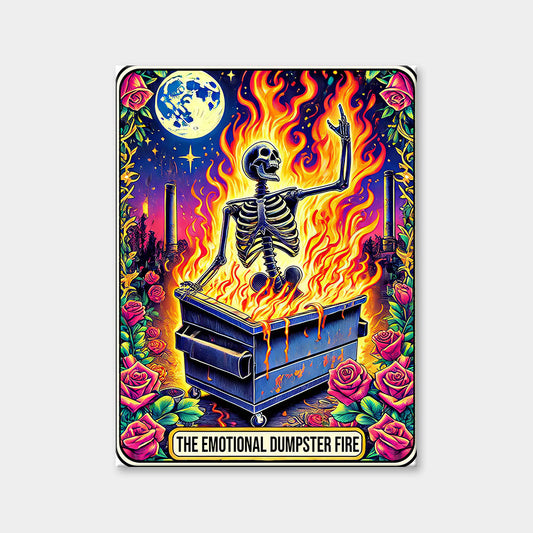 The Emotional Dumpster Fire - Tarot Card Diamond Painting