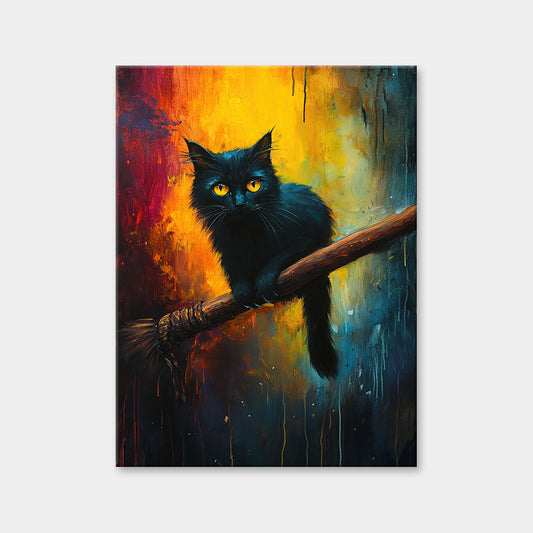 Playful Black Cat Diamond Painting