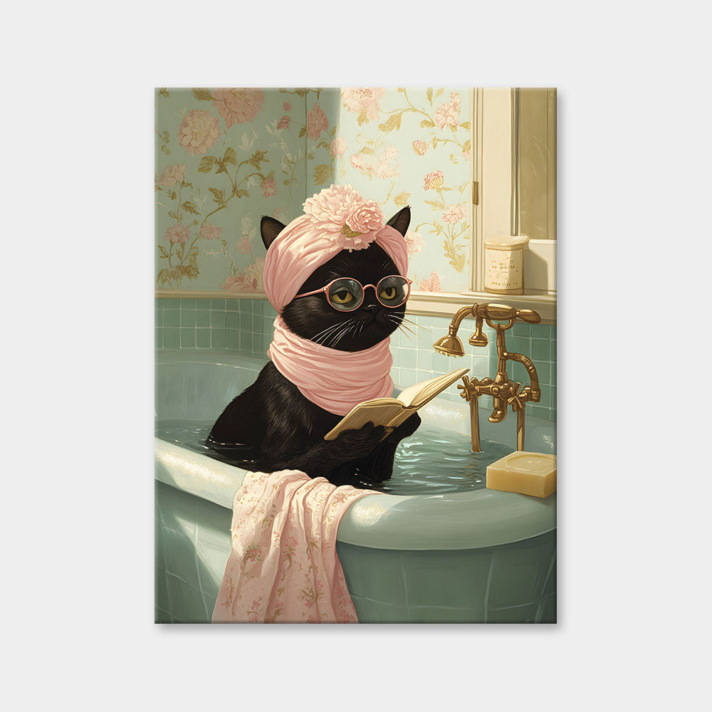 Cat Chill in bath | Diamond Painting