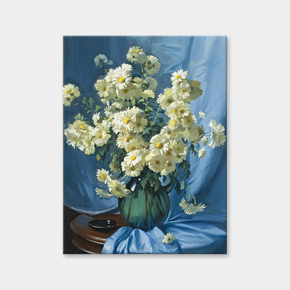 "Still Life - White Daisies" by Ernest Buckmaster | Diamond Painting