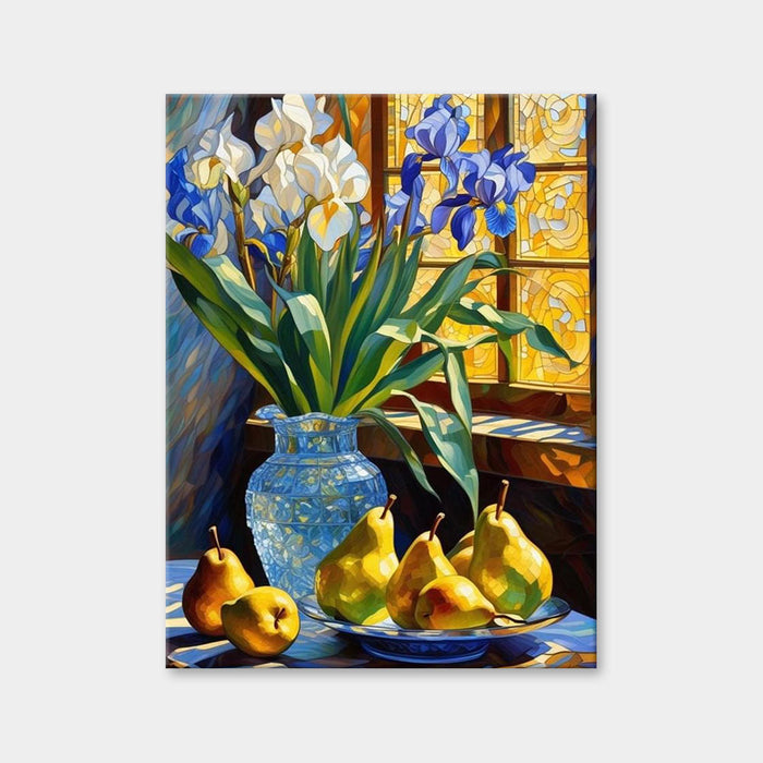 Still Life with Irises and Pears